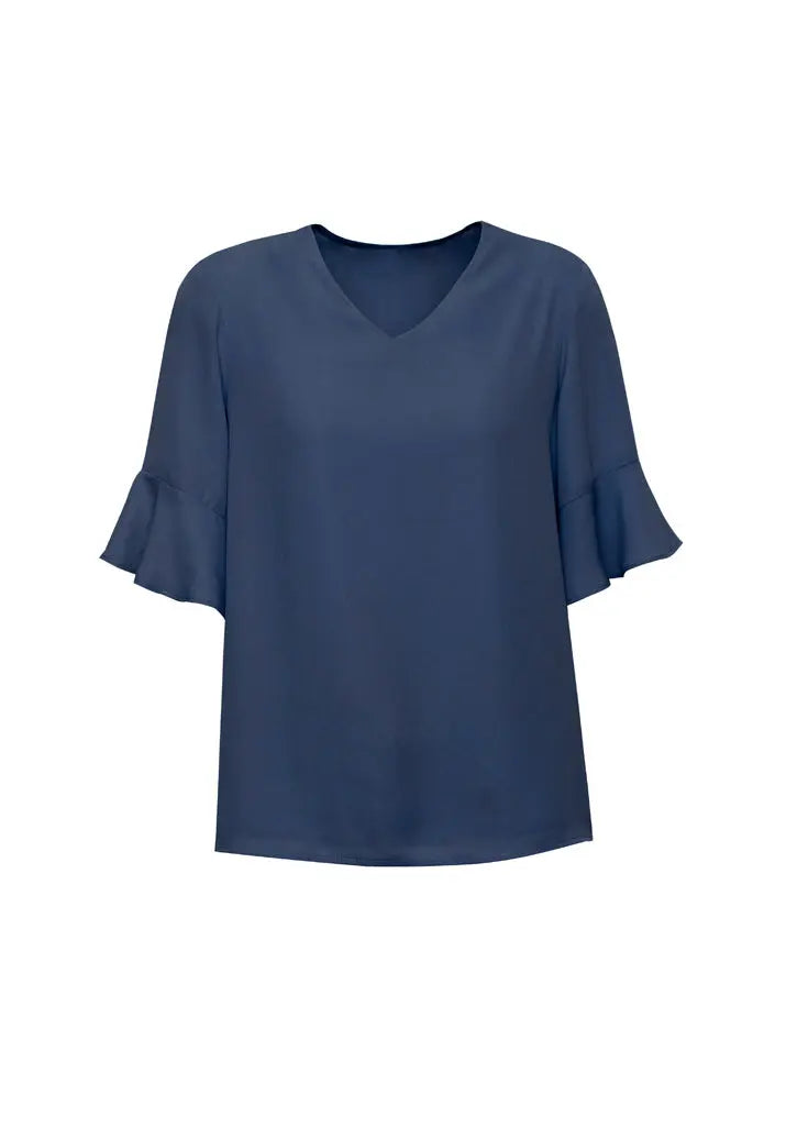 Biz Corporates Aria Fluted Sleeve Blouse RB966LS Biz Corporates